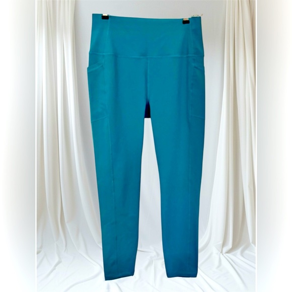 RBX Pants - Women's RBX Blue Leggings, Side Cargo Pockets, L
